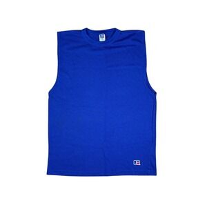 Vtg 90s Russell Athletic Tank Top Men's M Blue Mesh Sleeveless Shirt USA